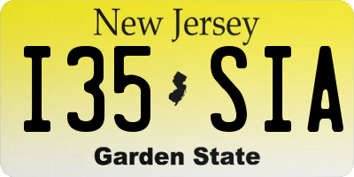 NJ license plate I35SIA
