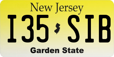 NJ license plate I35SIB