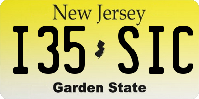 NJ license plate I35SIC