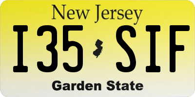 NJ license plate I35SIF