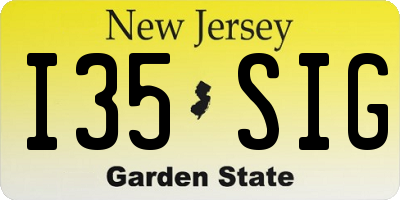 NJ license plate I35SIG
