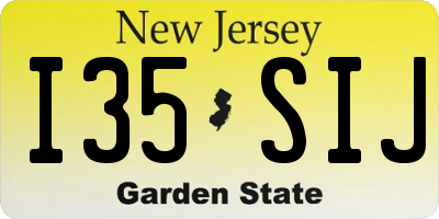 NJ license plate I35SIJ