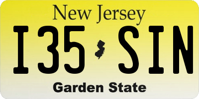 NJ license plate I35SIN