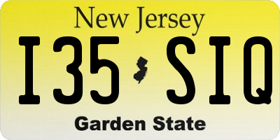 NJ license plate I35SIQ
