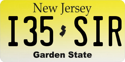 NJ license plate I35SIR
