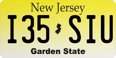NJ license plate I35SIU