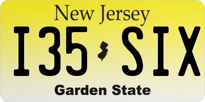 NJ license plate I35SIX