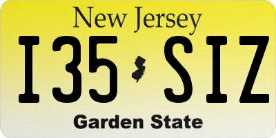 NJ license plate I35SIZ