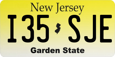 NJ license plate I35SJE