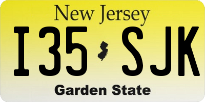 NJ license plate I35SJK