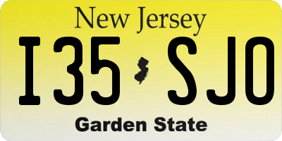 NJ license plate I35SJO