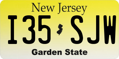 NJ license plate I35SJW