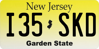 NJ license plate I35SKD