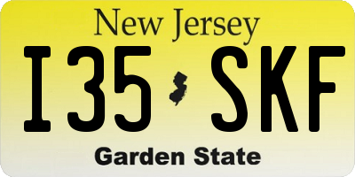 NJ license plate I35SKF
