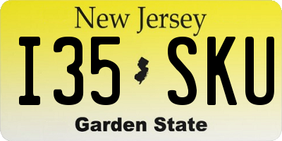 NJ license plate I35SKU