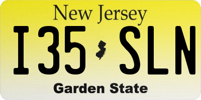 NJ license plate I35SLN