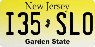 NJ license plate I35SLO