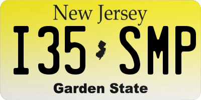 NJ license plate I35SMP