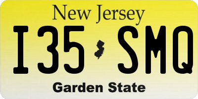 NJ license plate I35SMQ