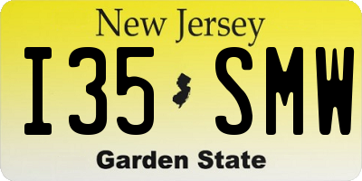 NJ license plate I35SMW