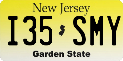 NJ license plate I35SMY