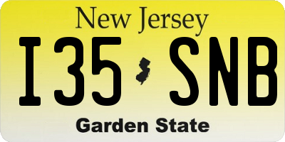 NJ license plate I35SNB