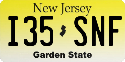 NJ license plate I35SNF