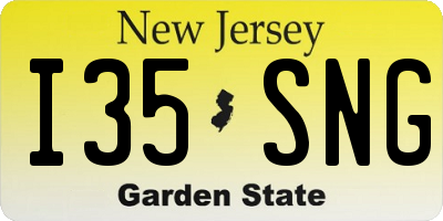 NJ license plate I35SNG
