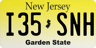 NJ license plate I35SNH