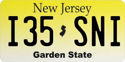 NJ license plate I35SNI