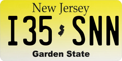 NJ license plate I35SNN