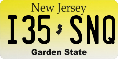 NJ license plate I35SNQ