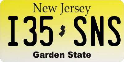 NJ license plate I35SNS