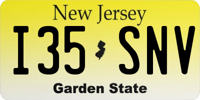 NJ license plate I35SNV