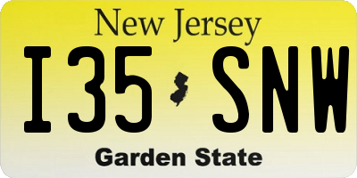 NJ license plate I35SNW