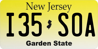 NJ license plate I35SOA