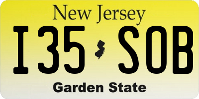NJ license plate I35SOB