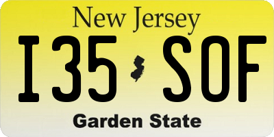 NJ license plate I35SOF