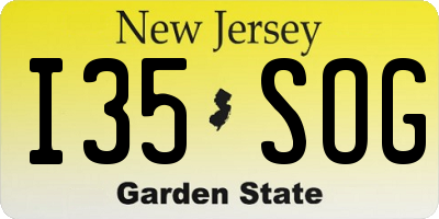 NJ license plate I35SOG