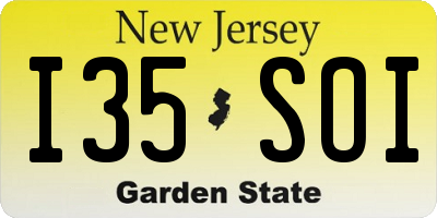 NJ license plate I35SOI