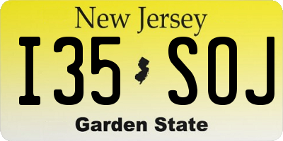 NJ license plate I35SOJ