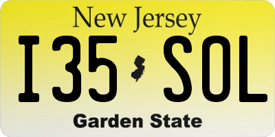 NJ license plate I35SOL