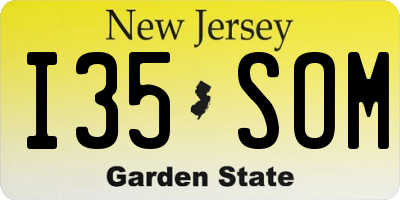 NJ license plate I35SOM
