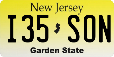 NJ license plate I35SON