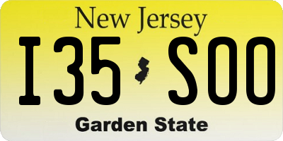 NJ license plate I35SOO