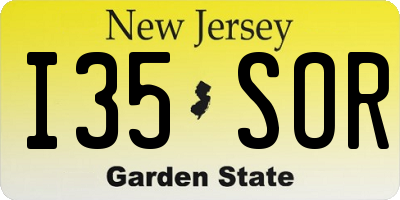 NJ license plate I35SOR