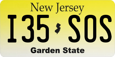 NJ license plate I35SOS