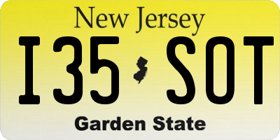 NJ license plate I35SOT