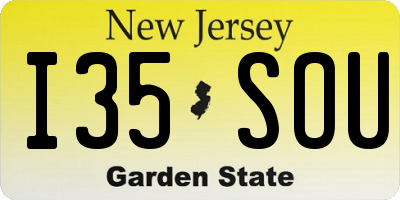 NJ license plate I35SOU