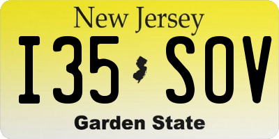 NJ license plate I35SOV